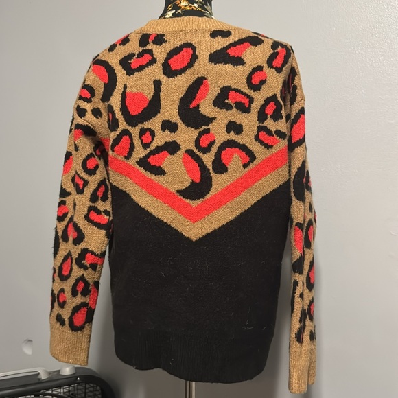 Peyton Jensen Leopard Print Color Block Sweater - Picture 2 of 3